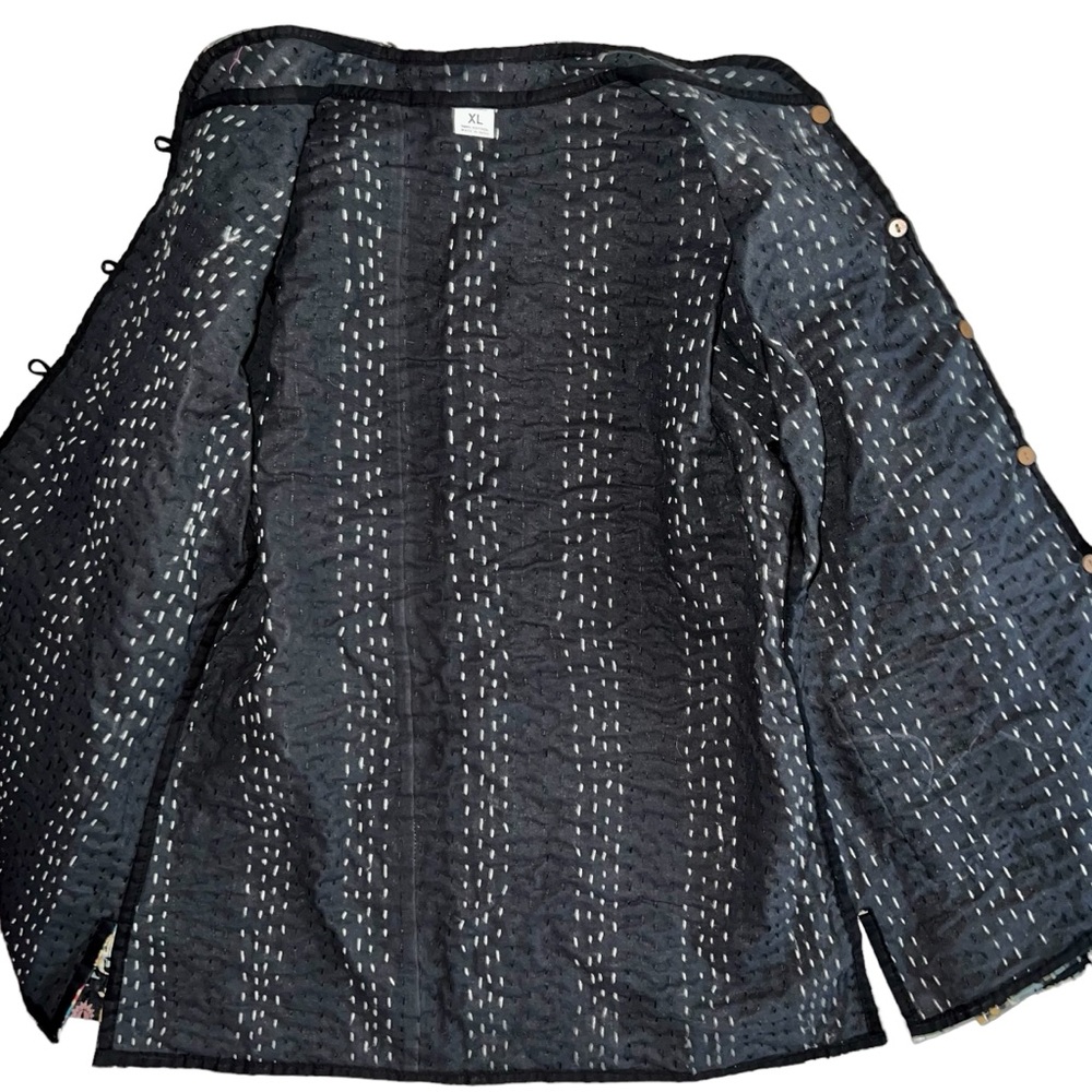 Beautiful Kantha quilted reversible jacket size Large/XLarge Mukut print - Picture 7 of 9